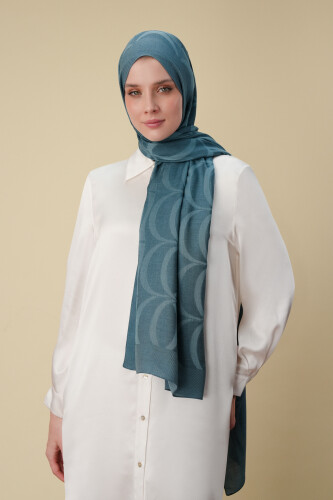 Large Bambunoor Indigo Spacious Tencel Shawl 