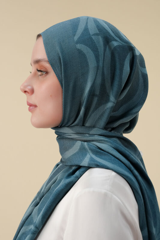 Large Bambunoor Indigo Spacious Tencel Shawl - 3