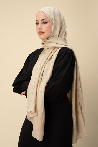 Large Bambunoor Light Beige Spacious Tencel Shawl 