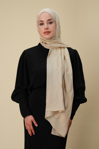 Large Bambunoor Light Beige Spacious Tencel Shawl - 5
