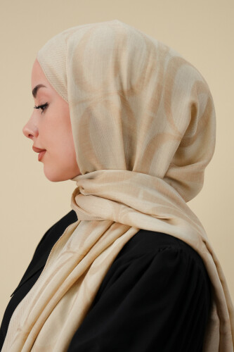Large Bambunoor Light Beige Spacious Tencel Shawl - 3