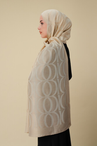 Large Bambunoor Light Beige Spacious Tencel Shawl - 6