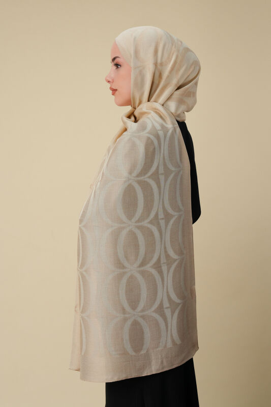 Large Bambunoor Light Beige Spacious Tencel Shawl - 6