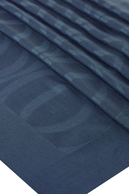 Large Bambunoor Navy Blue Spacious Tencel Shawl - 4