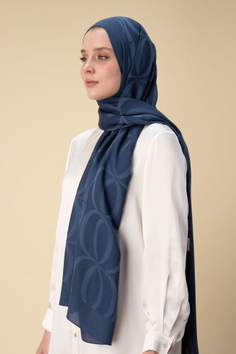 Large Bambunoor Navy Blue Spacious Tencel Shawl 