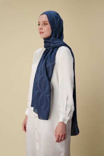 Large Bambunoor Navy Blue Spacious Tencel Shawl 