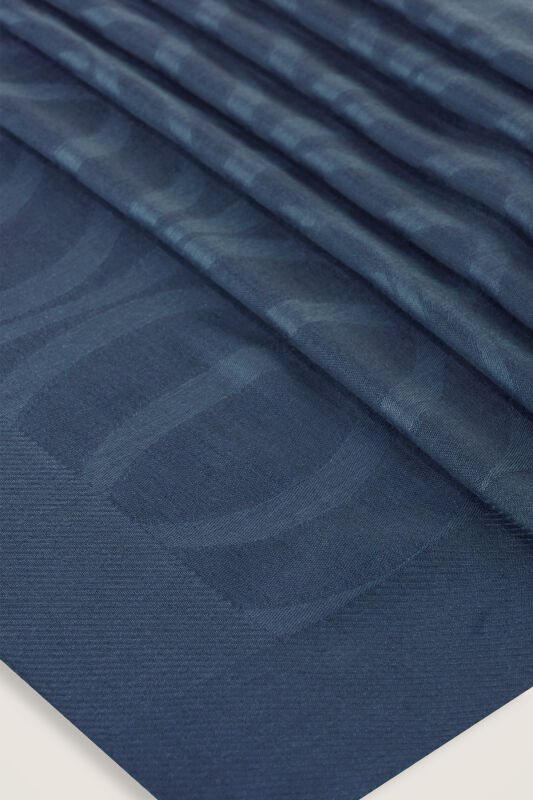 Large Bambunoor Navy Blue Spacious Tencel Shawl - 4