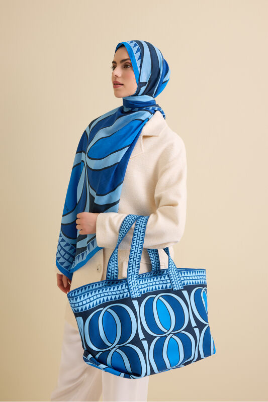 Large Bambunoor Navy Blue Summer Bag - 4