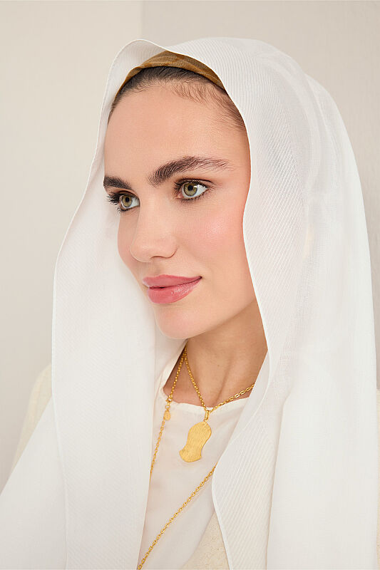 Large Bambunoor White Fresh Tencel Shawl - 3