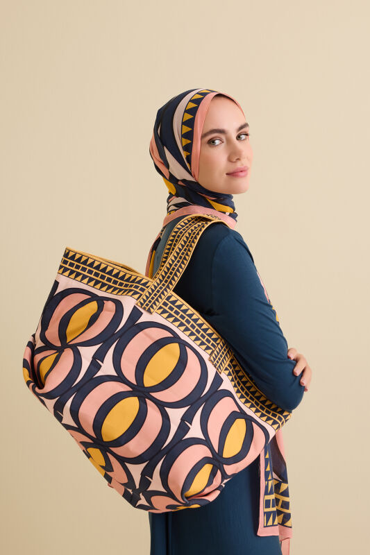 Large Bambunoor Yellow-Pink Summer Bag - 7