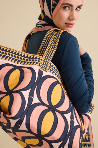 Large Bambunoor Yellow-Pink Summer Bag - Imannoor