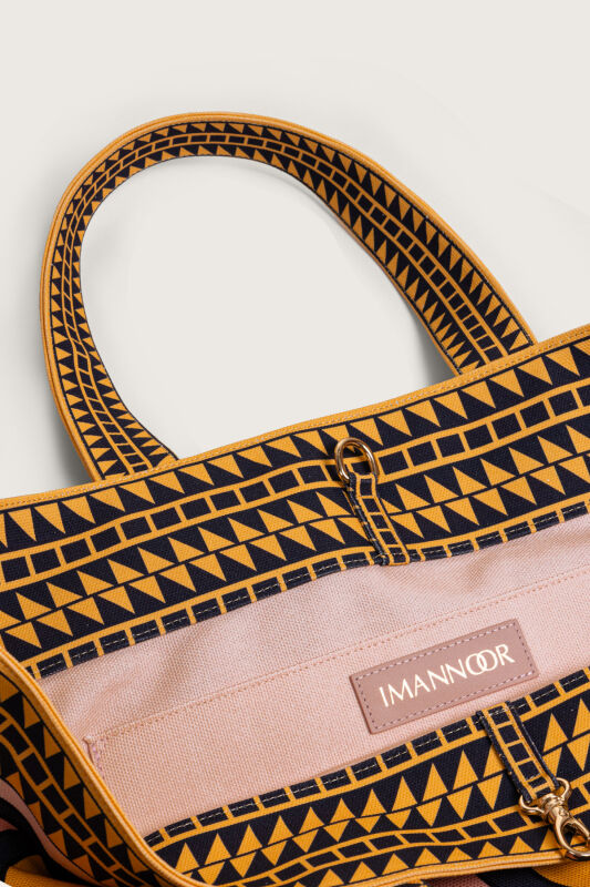 Large Bambunoor Yellow-Pink Summer Bag - 8