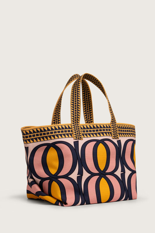 Large Bambunoor Yellow-Pink Summer Bag - 2
