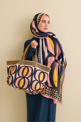 Large Bambunoor Yellow-Pink Summer Bag - Imannoor (4)