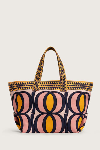 Large Bambunoor Yellow-Pink Summer Bag - 5