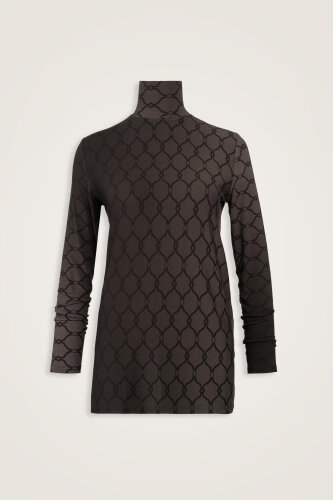 Lattice Gradient Anthracite Long Supreme Blouse 