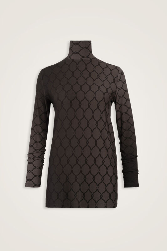 Lattice Gradient Anthracite Long Supreme Blouse - 1
