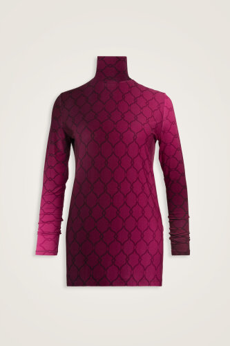 Lattice Gradient Burgundy Long Supreme Blouse 