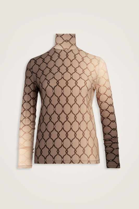 Lattice Gradient Burgundy Short Supreme Blouse - 1