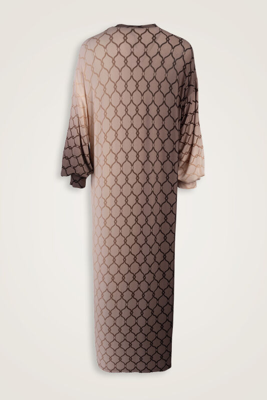 Lattice Gradient Gray Sleeveless Rib Combed Cotton Dress - 2