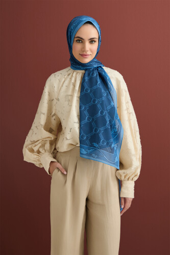 Leaf Noor Modal Viscose Shawl Navy 