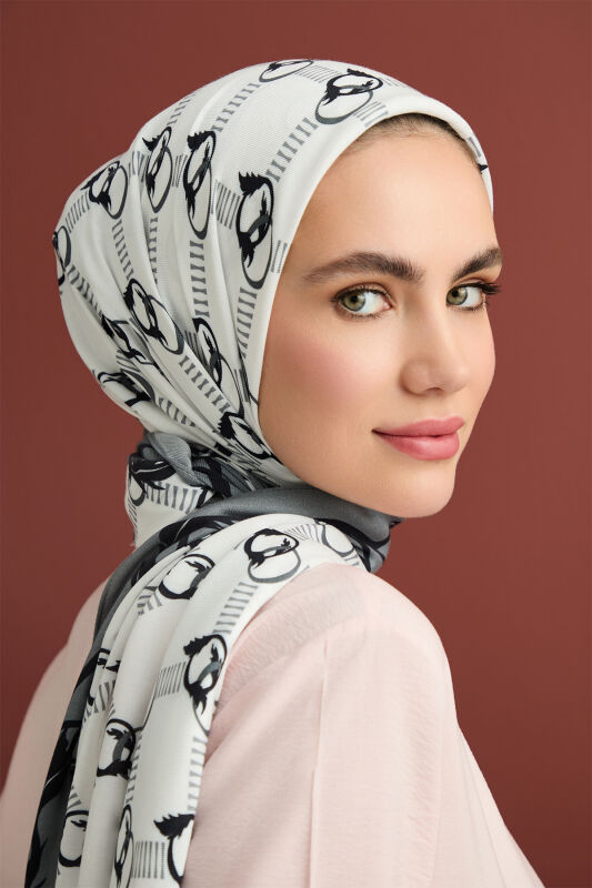 Leaf Noor Modal Viscose Shawl White - 3