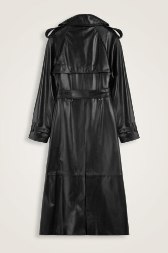 Leather Black Trench Coat - Imannoor (1)