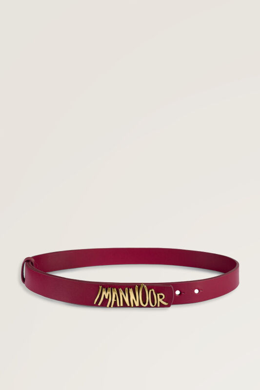 Leather Burgundy Belt - 1