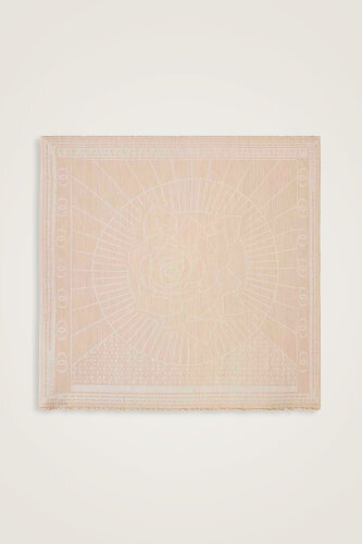 Leila Wool Silk Scarf Beige 