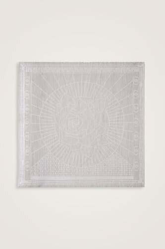 Leila Wool Silk Scarf Grey - 1