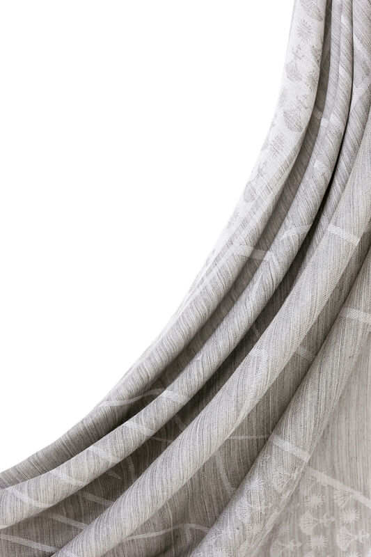 Leila Wool Silk Scarf Grey - 2