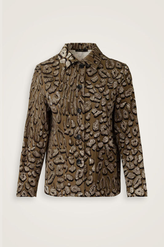 Leopard of the East Navy Green Cotton Jacket - 2
