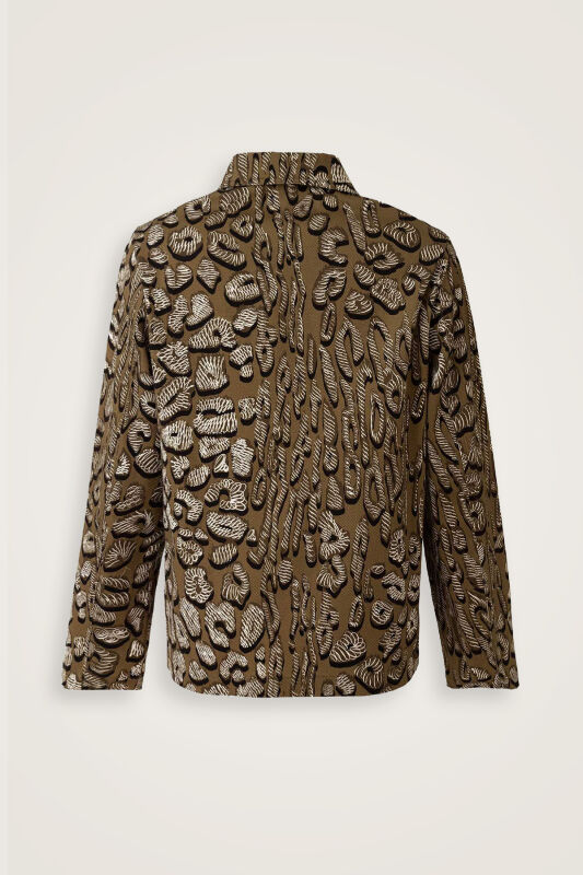 Leopard of the East Navy Green Cotton Jacket - 4