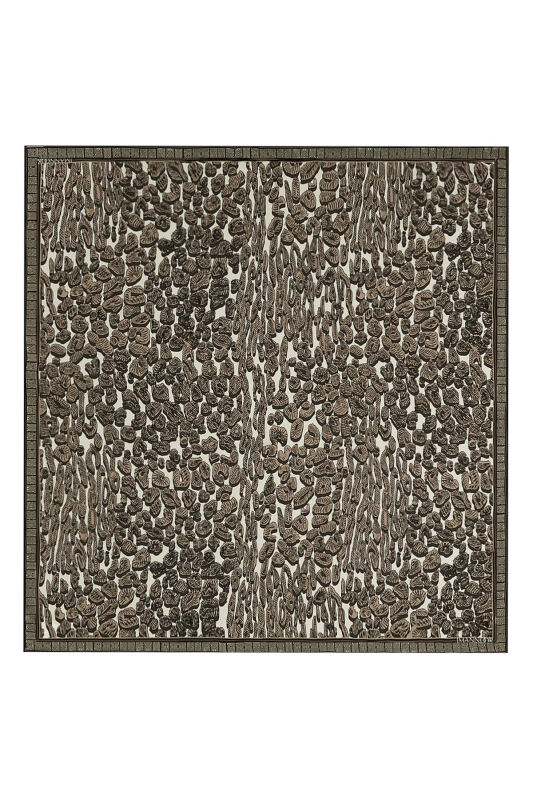 Leopard of the East Silk Scarf Beige - 1