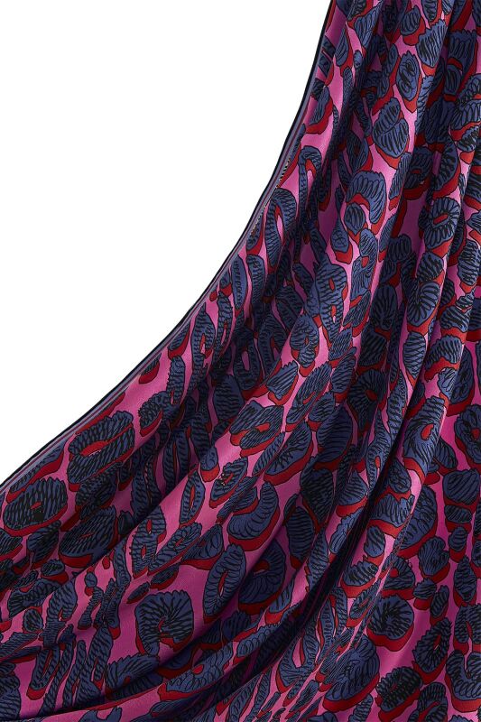 Leopard of the East Silk Scarf Fuchsia - 3