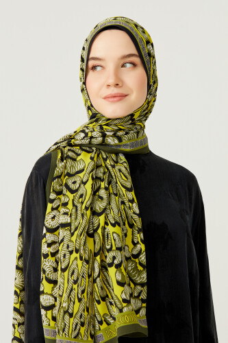 Leopard of the East Silk Shawl Yellow - 2