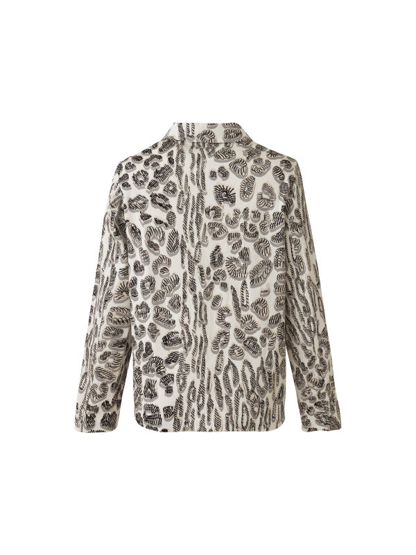 Leopard of the East Navy White Cotton Jacket - 2