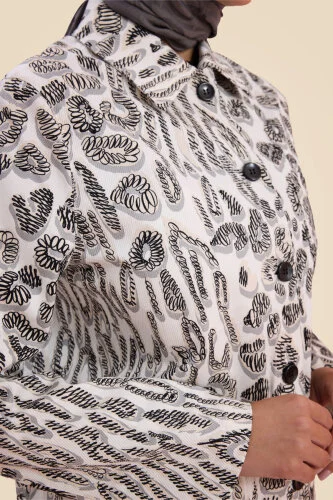 Leopard of the East Navy White Cotton Jacket - 6