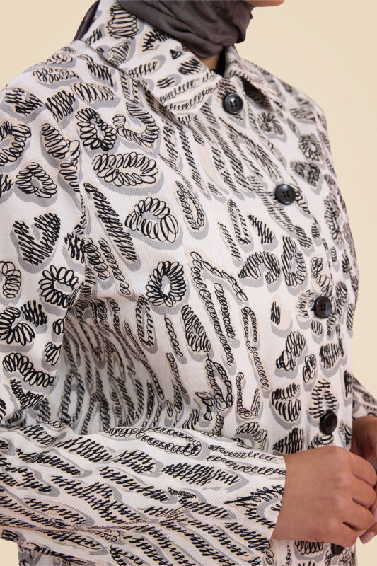 Leopard of the East Navy White Cotton Jacket - 6