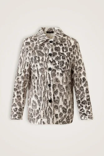 Leopard of the East Navy White Cotton Jacket - 2