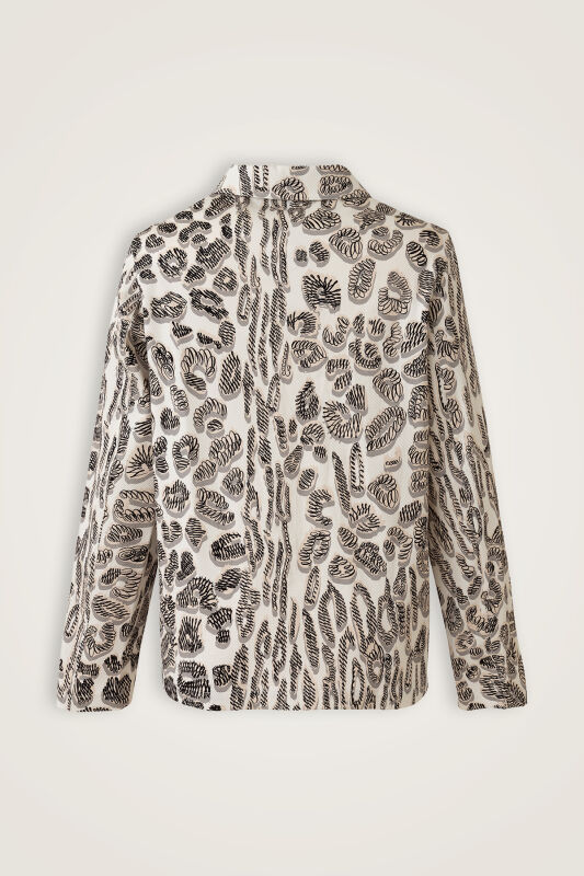 Leopard of the East Navy White Cotton Jacket - 4