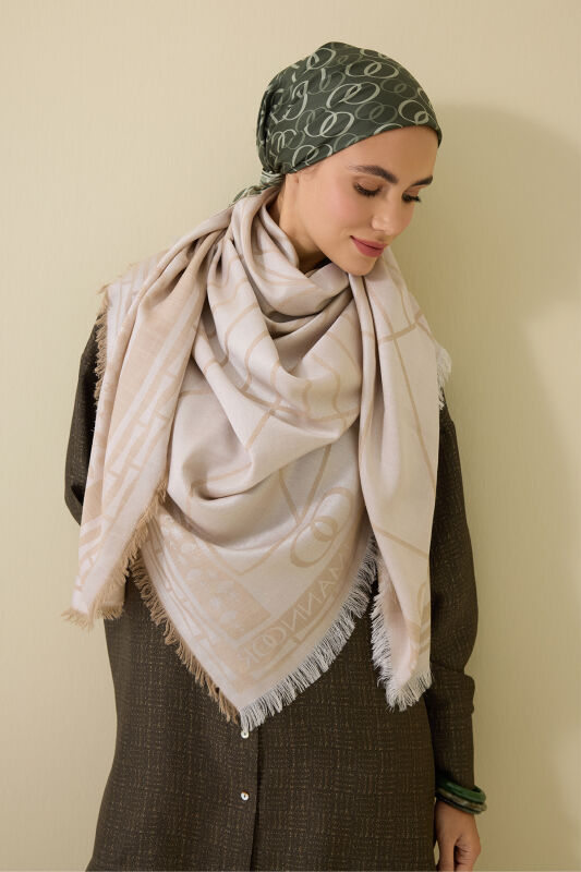 Leyla Bej Yün İpek Eşarp 140x140 - 1