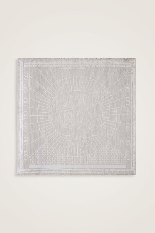 Leyla Gri Yün İpek Eşarp 140x140 - 2