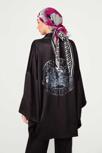 Leyla Siyah Kısa Kimono - 3