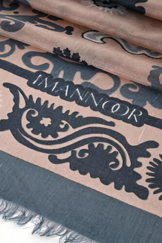 Life Beige Silk Voile Shawl - 4