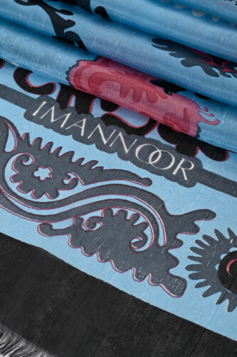 Life Blue Silk Voile Shawl - Imannoor (4)