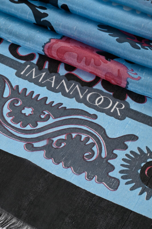 Life Blue Silk Voile Shawl - 4