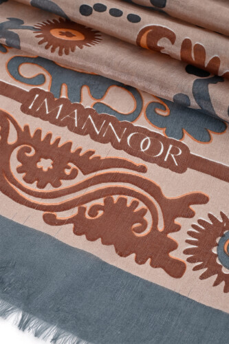 Hayat Caramel Silk Voile Shawl - 4
