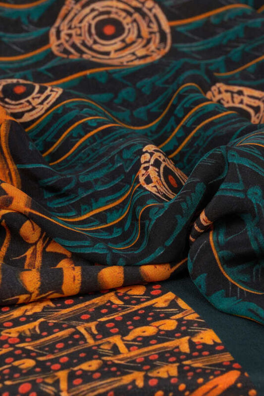 Life Silk Shawl C.Blue - 3