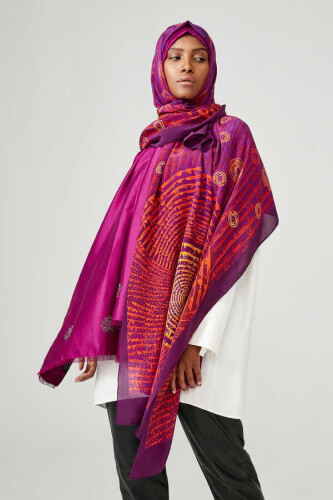 Life Silk Shawl Fuchsia - 2